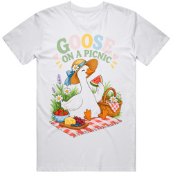Goose on a Picnic. Leisurely Fun T Shirt