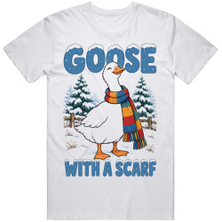 Goose with a Scarf. Winter Warmth T Shirt
