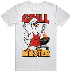 Goose with a BBQ Apron. Grill Master Humor T Shirt