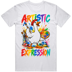 Goose with a Paint Palette. Artistic Expression T Shirt