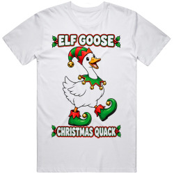 Goose with Elf Shoes. Christmas Quack T Shirt