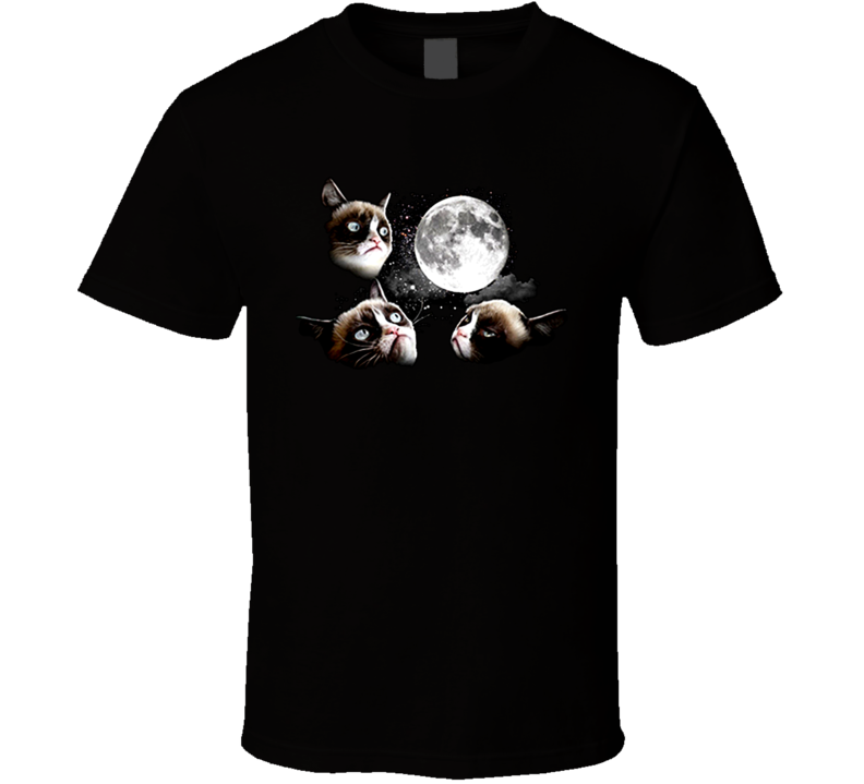 Three Grumpy Cat Moon Wolf Moon Tard Animal Funny Parody T Shirt Three Grumpy Cat Moon Wolf Moon Tard Animal Funny Parody T Shirt