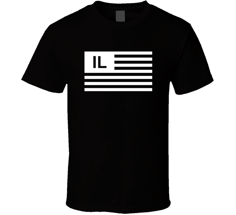American Flag Illinois IL Country Flag Black And White T Shirt American Flag Illinois IL Country Flag Black And White T Shirt