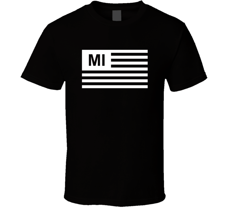 American Flag Michigan MI Country Flag Black And White T Shirt American Flag Michigan MI Country Flag Black And White T Shirt