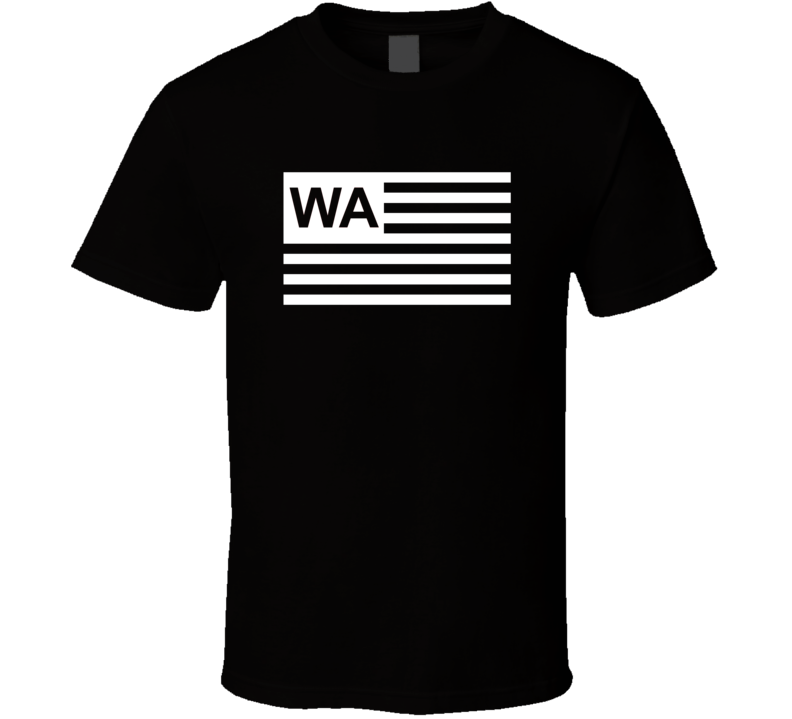 American Flag Washington WA Country Flag Black And White T Shirt