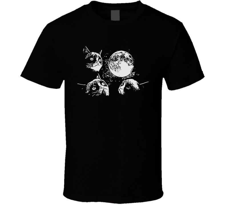Three Grumpy Cat Moon Wolf Moon Tard Animal Funny Parody T Shirt Three Grumpy Cat Moon Wolf Moon Tard Animal Funny Parody T Shirt