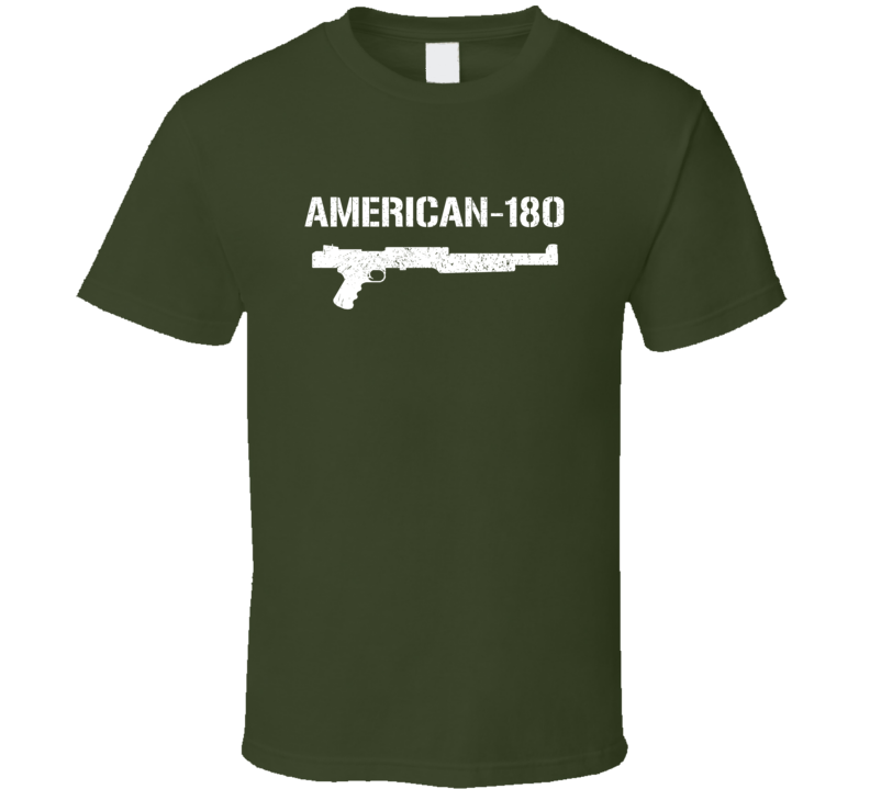 American180 Submachine Gun Military Distressed T Shirt American180 Submachine Gun Military Distressed T Shirt