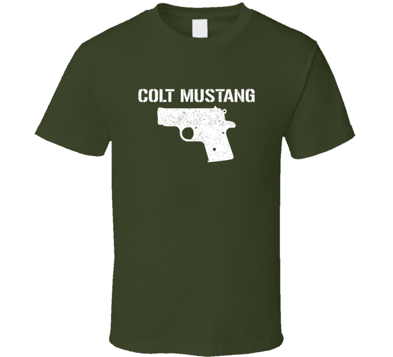 Colt Mustang Pistol Military Distressed T Shirt Colt Mustang Pistol Military Distressed T Shirt