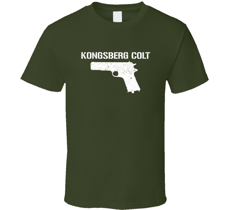 Kongsberg Colt Pistol Military Distressed T Shirt Kongsberg Colt Pistol Military Distressed T Shirt