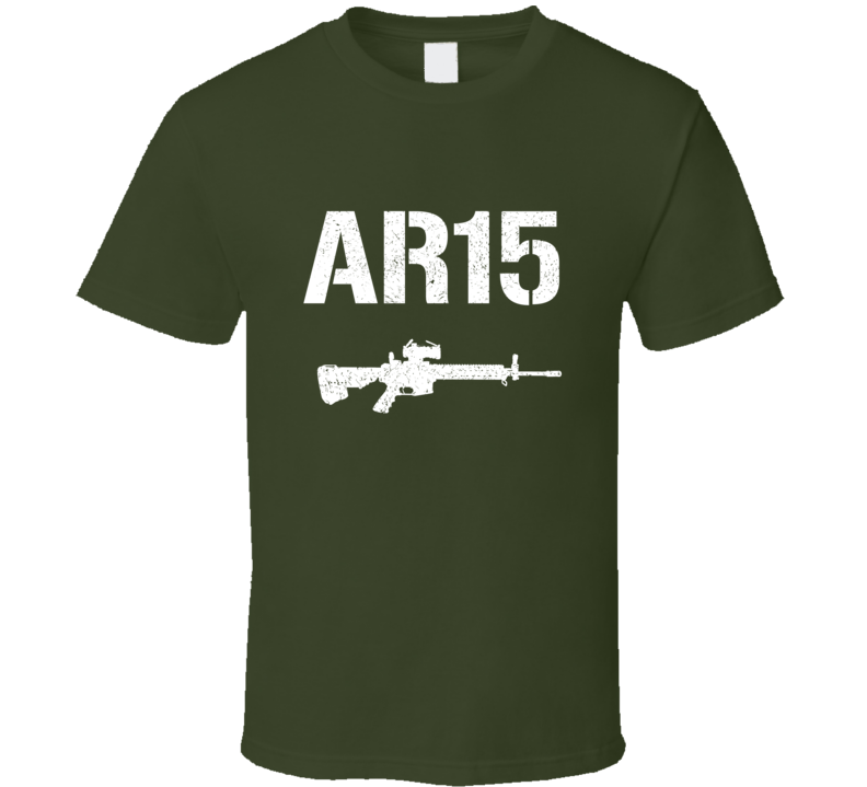 Ar15 Assult Rifle Military Distressed T Shirt Ar15 Assult Rifle Military Distressed T Shirt