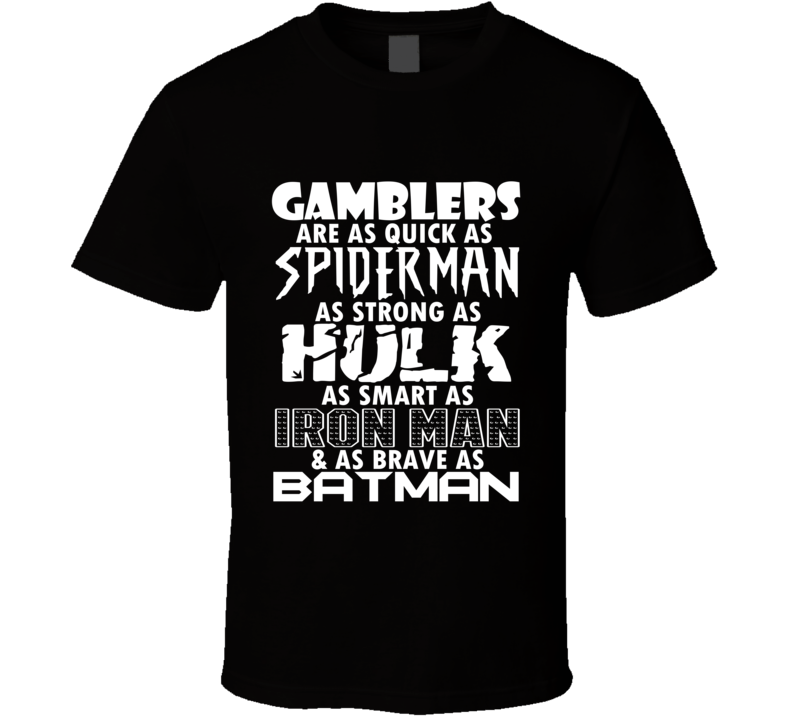 Gamblers Funny Comic Book Superhero T Shirt Gamblers Funny Comic Book Superhero T Shirt