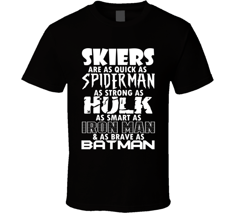 Skiers Funny Comic Book Superhero T Shirt Skiers Funny Comic Book Superhero T Shirt
