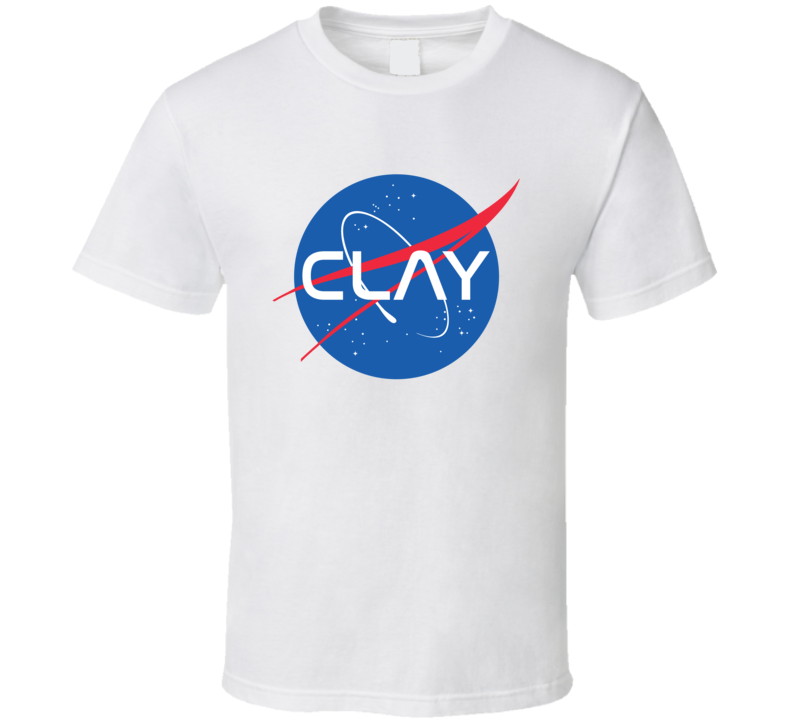 CLAY NASA Logo Your Last Name Space Agency T Shirt CLAY NASA Logo Your Last Name Space Agency T Shirt