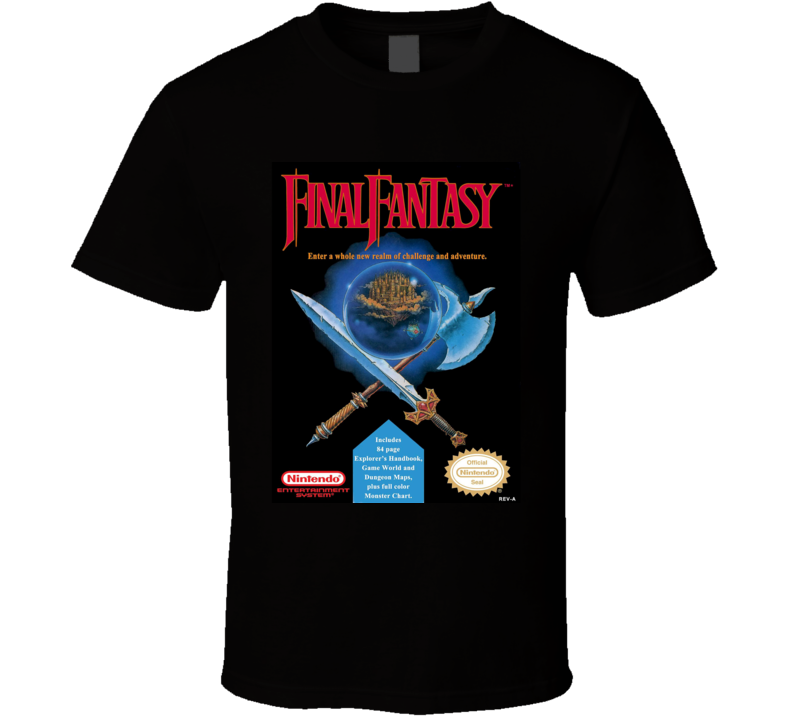 Final Fantasy Nintendo Video Game Box Cool T Shirt Final Fantasy Nintendo Video Game Box Cool T Shirt
