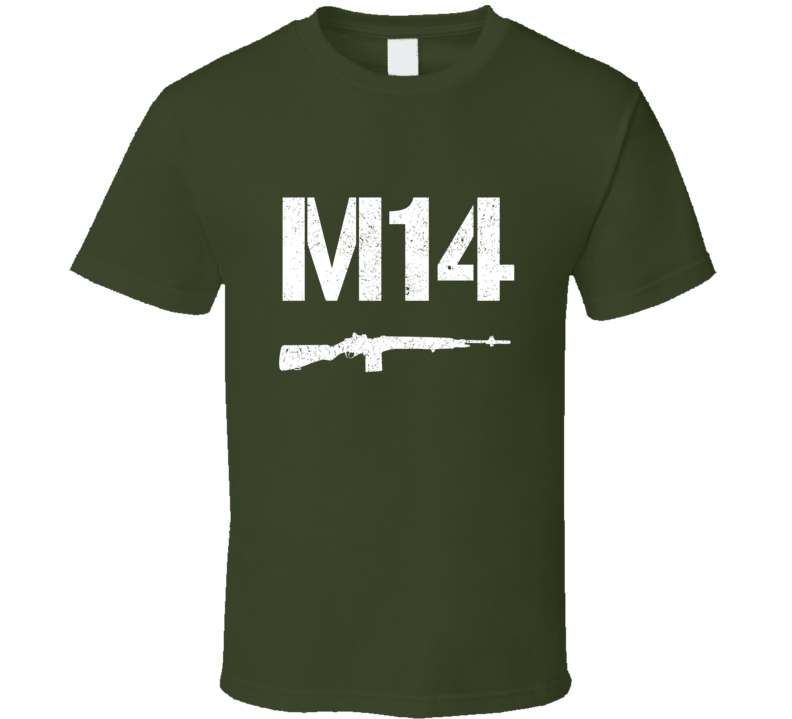 M14 Rifle Military Distressed Gun T Shirt M14 Rifle Military Distressed Gun T Shirt