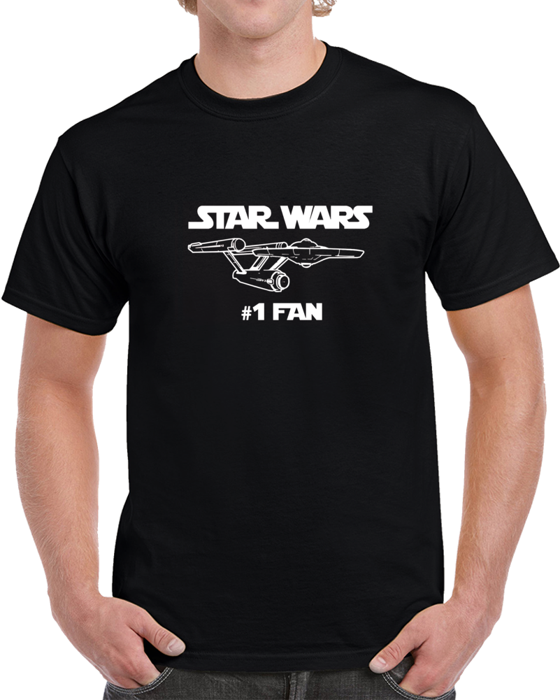 Star Wars Trek Number One Fan Clever Parody T Shirt