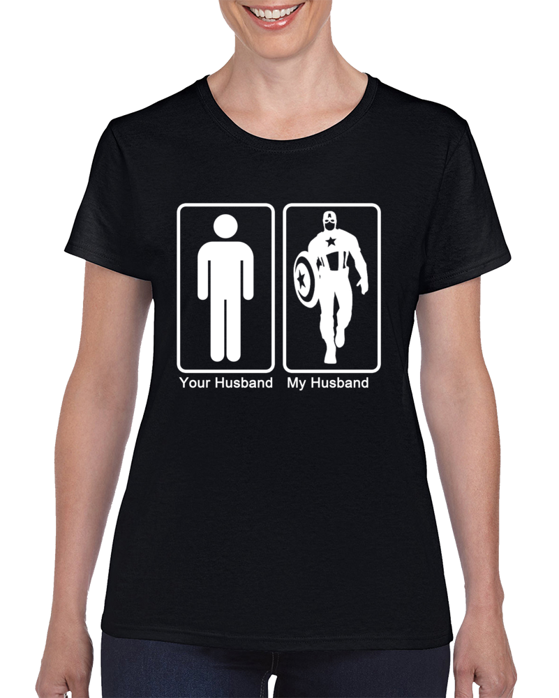 Captain America My Husband Your Husband Superhero Clever T Shirt Captain America My Husband Your Husband Superhero Clever T Shirt