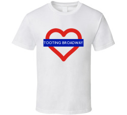 Love London Underground Tube Tooting Broadway Heart Design England T Shirt 31555768