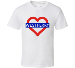 Love London Underground Tube Westferry Heart Design England T Shirt 31555836