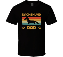 Dachshund Dad T Shirt Popular Dog Breed Fathers Day Gift Present For Men