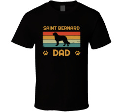 Saint Bernard Dad T Shirt Popular Dog Breed Fathers Day Gift Present For Men