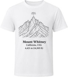 Mount Whitney California Climbing Peak Design T Shirt