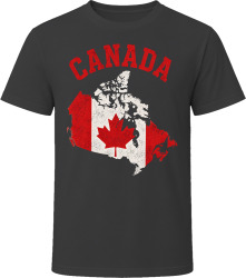 Canada Map with Flag Distressed Travel Gift T Shirt