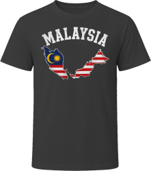 Malaysia Map with Flag Travel Enthusiast Gift T Shirt