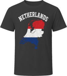 Netherlands Map with Flag Travel Souvenir Gift T Shirt