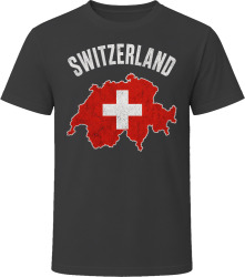 Switzerland Flag Map Bold Tourist Gift T Shirt