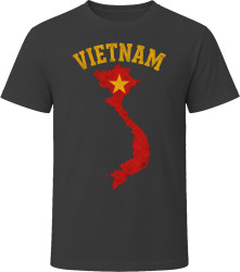 Vietnam Flag Map Bold Tourist Adventure T Shirt