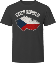 Czech Republic Map with Flag Stylish Travel Gift T Shirt