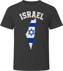 Israel Flag Map Bold Tourist Souvenir T Shirt