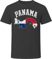 Panama Map with Flag Stylish Travel Gift T Shirt