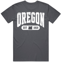 OREGON Collegiate Arch. Vintage Varsity Athletic State Pride T Shirt