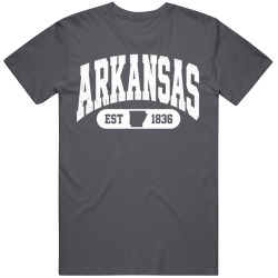 ARKANSAS Collegiate Arch. Vintage Varsity Athletic State Pride T Shirt