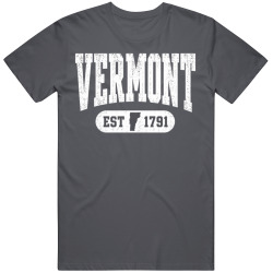 VERMONT Collegiate Arch. Vintage Varsity Athletic State Pride T Shirt