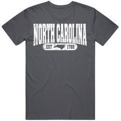 NORTH CAROLINA Collegiate Arch. Vintage Varsity Athletic State T Shirt