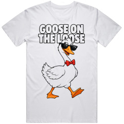 Goose on the Loose. Simple Comic Style T Shirt