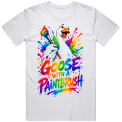Goose with a Paintbrush. Artistic Flair T Shirt