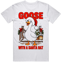 Goose with a Santa Hat. Christmas Cheer T Shirt