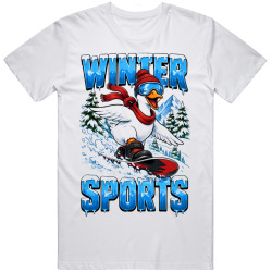 Goose with a Snowboard. Winter Sports T Shirt