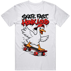 Goose with a Skateboard. Urban Style T Shirt