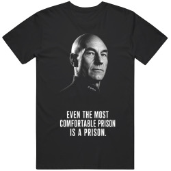 Patrick Stewart Prison Quote Freedom Portrait T Shirt