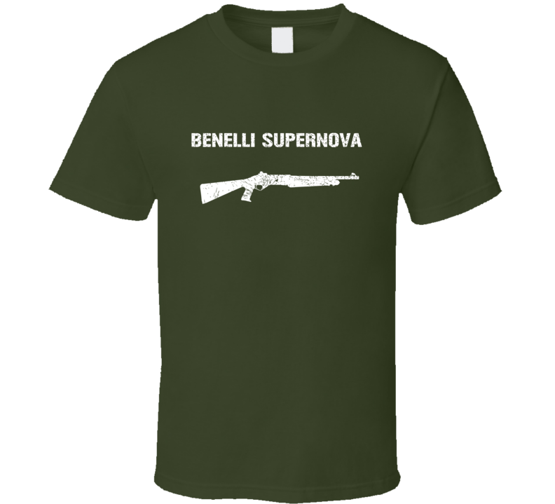 Benelli Supernova Shotgun Military Distressed T Shirt Benelli Supernova Shotgun Military Distressed T Shirt