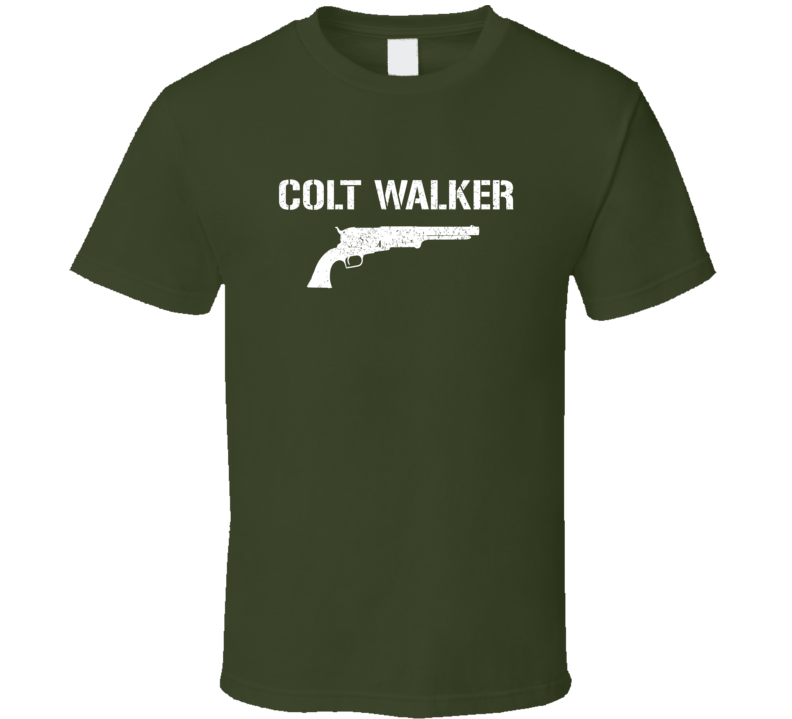 Colt Walker Revolver Military Distressed T Shirt Colt Walker Revolver Military Distressed T Shirt