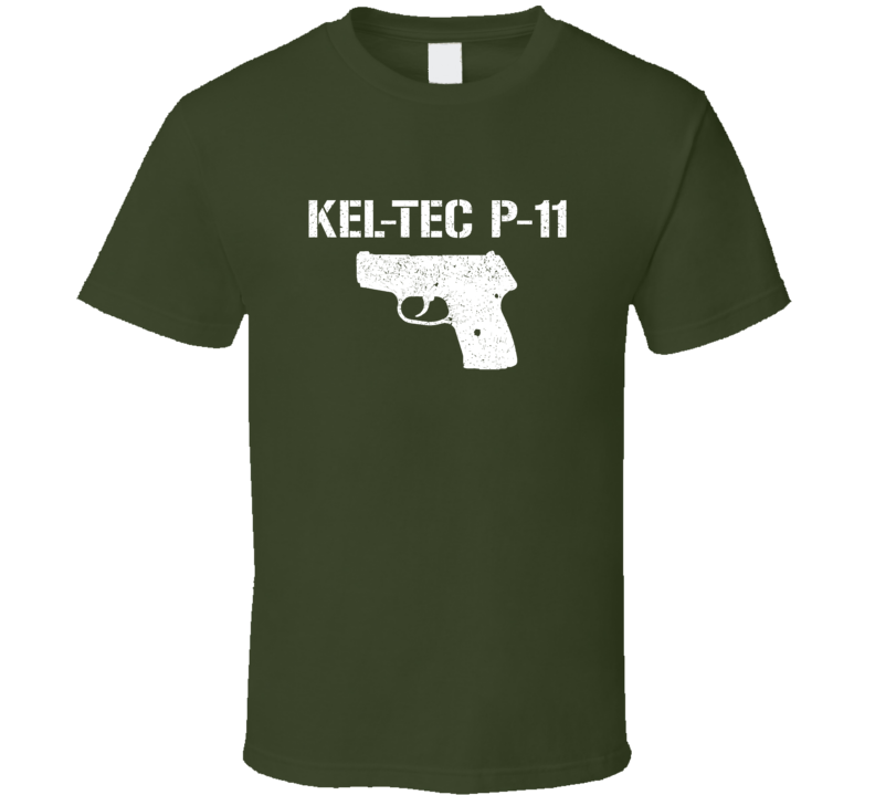 Keltec P11 Pistol Military Distressed T Shirt Keltec P11 Pistol Military Distressed T Shirt