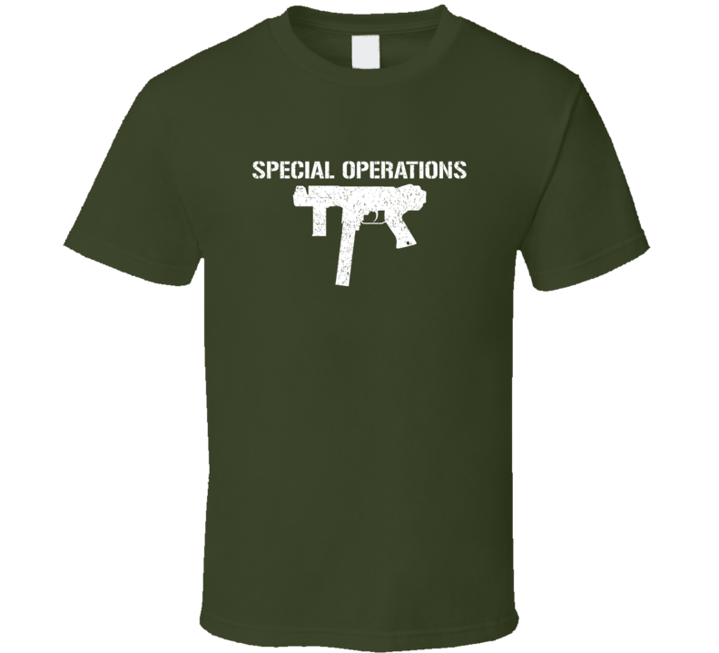 Special Operations Submachine Gun Military Distressed T Shirt Special Operations Submachine Gun Military Distressed T Shirt