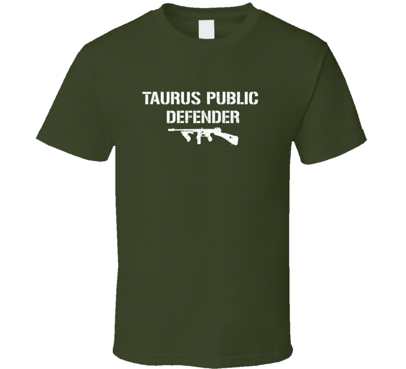 Taurus Public Defender Submachine Gun Military Distressed T Shirt Taurus Public Defender Submachine Gun Military Distressed T Shirt