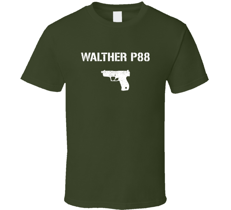 Walther P88 Pistol Military Distressed T Shirt Walther P88 Pistol Military Distressed T Shirt